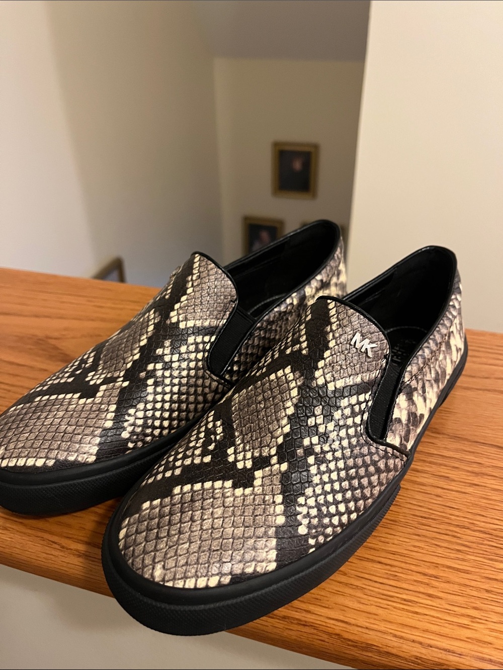 Michael Kors Women’s Slip-On Snake Print Sneakers in Black